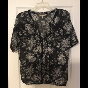 Banana Republic navy floral top